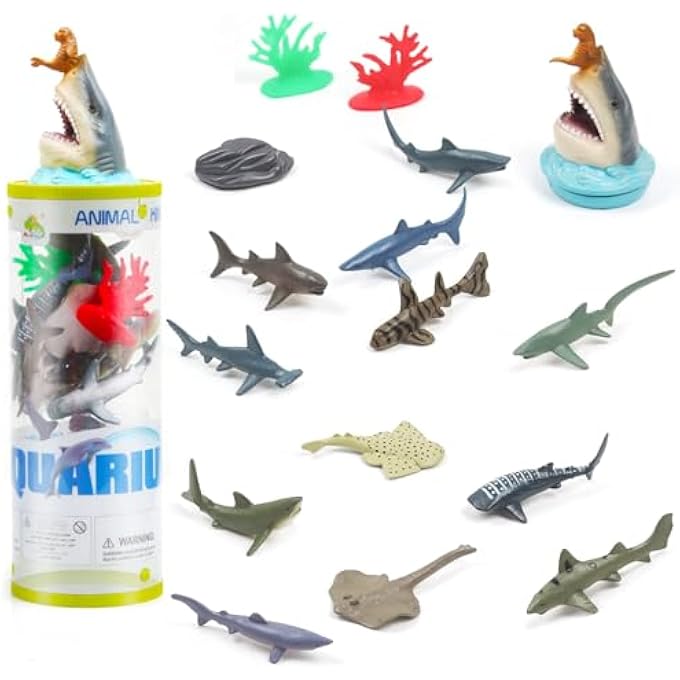 TOYS OCEAN SEA ANIMAL, MINI OCEAN SEA ANIMALS FIGURE CREATURES IN TUBE 15 PCS SET | REALISTIC TINY LITTLE ANIMALS FOR SENSORY BIN, BIRTHDAY PARTY FAVOR, TODDLER 3-5 (OCEAN SEA ANIMALS) - Image 1